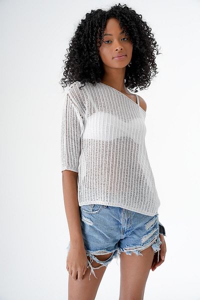 CHUBA Λευκό διάφανο πλεκτό πουλόβερ - Boat Neck, 24s159