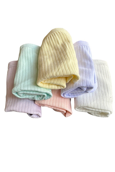 Dondeza Boxer pentru fete cu nervuri, 6 bucăți, culori pastel, 6 bucăți, cadou cu cataramă din cauciuc pentru fete