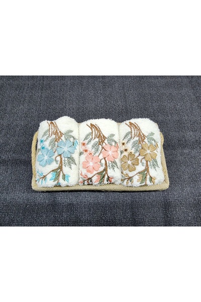 Çapa Home Pamuklu Nakışlı Hediyelik Havlu Seti - Desenli Hediye Havlu (3'Lü) ...