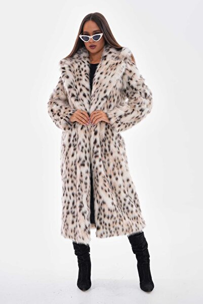 NAVY ДОВГА КУРТКА ЗІ СНІГОВОГО ЛЕОПАРДА