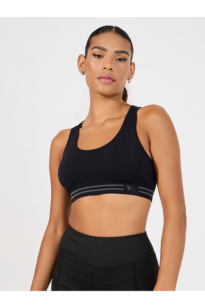 Styli Pack of 2 - Double Stripe Waist Strap Sports Bra