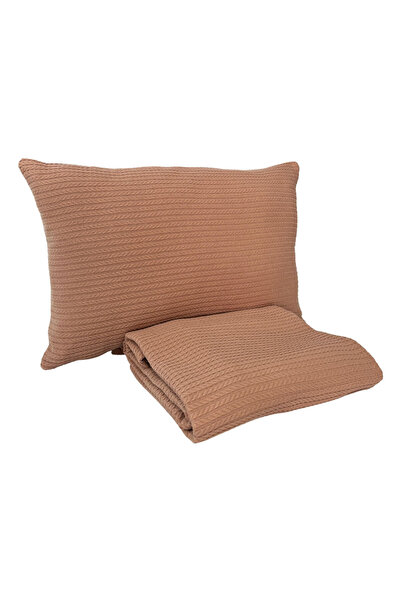 PAMUKA Single Pique Set - Knitted Pattern, Brown