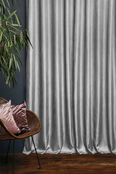 JESEM Lüks 1. Sınıf Özel Dikim AÇIK GRİ Işık Geçirmez Fon Perde Ekstraforlu K...