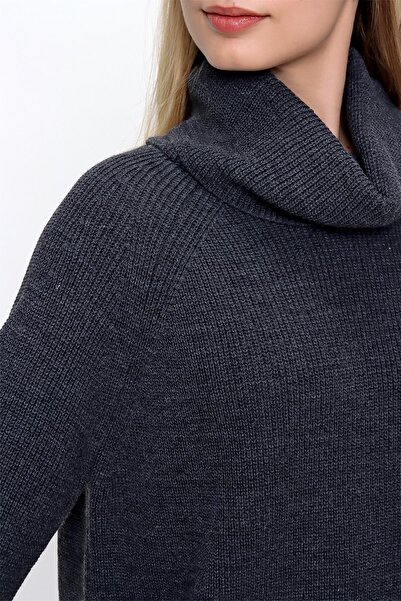 CHUBA Pulover de damă cu guler Degaje lung Thessaloniki Antracit 22wk258