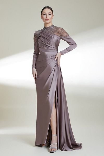 Kenzel Evening Dress-9006-Brown