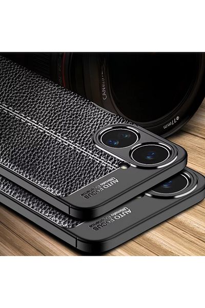 Fibaks حافظة كاميرا Realme 10 مع غطاء واقٍ بتصميم جلدي بارز