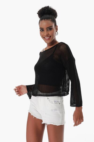 CHUBA Tricot Bolero din bumbac, tricot plasă, pentru femei, negru 23s1006