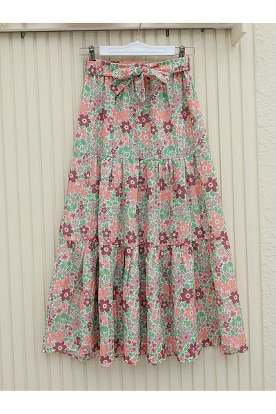 Modamorfo Doppelter Anzug mit Blumenmuster und Gürtel