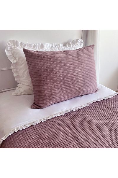 PAMUKA Single Pique Set - Knitted Patterned Plum