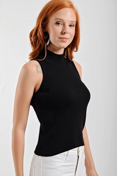 CHUBA Pulover de damă, cu jumătate de gât țesut, fără mâneci, subțire, 21w109