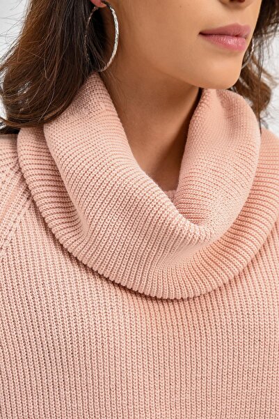 CHUBA Kadın Degaje Balıkçı Yaka Kısa Selanik Triko Kazak 20w106