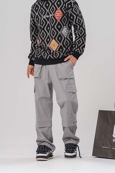 go gang own Act Cargo Pocket and Troc Detailed Gabardine Baggy Pants