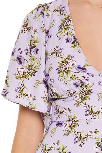 Forever 21 Çiçek Desenli Cutout Mini Elbise