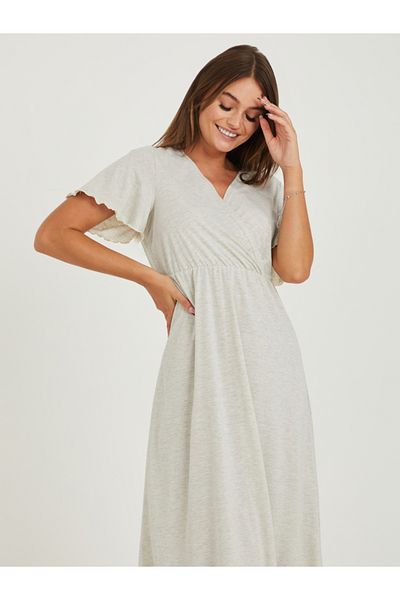 Styli Solid Wrap Front Nightdress