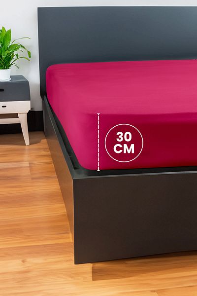 GAMA HOME 100% Cotton Fitted Sheet - 100X200 cm - 30 cm Edge Height - Organic and Comfortable