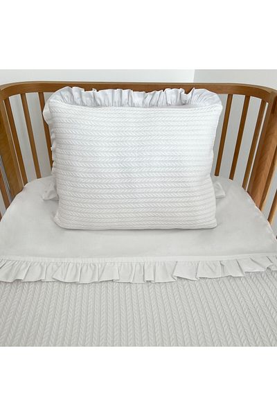 PAMUKA White Knitted Patterned Pique Baby Set