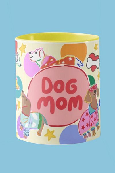Hello Melody Design Mug "DOG MOM" from Hello Melody mug series - Original design digital printing mug 9.5x8 cm