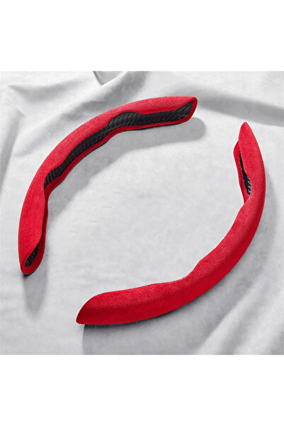 Choice غطاء عجلة قيادة السيارة العالمي من الجلد المدبوغ الأحمر مقاس 38 سم، وا...