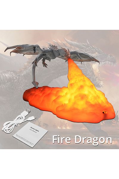Choice Led lamp 3D Room Decor Print LED Fire Dragon Ice Dragon Lamps Home Desktop Rechargeable Lamp Best Gi