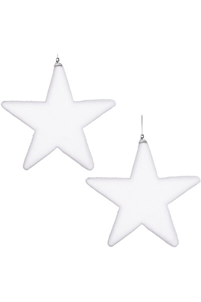Herdekora Новорічна прикраса Новорічна зірка, набір з 2 штук, біла, 19 см.
