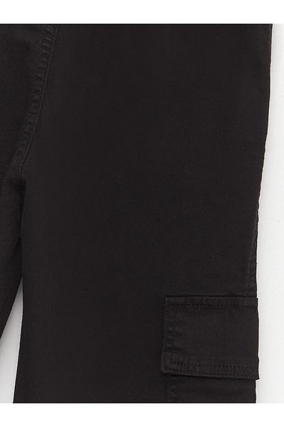 Little Star Girl's Pleated Cargo Pocket Jean Denim Trousers