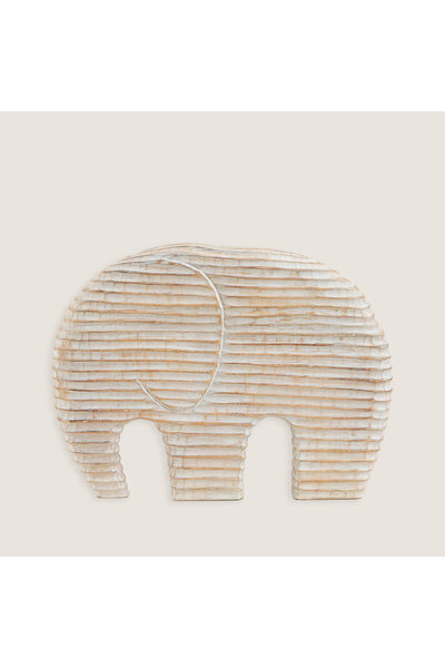Chakra Ahşap Fil Dekoratif Obje 39x30 Cm Natural
