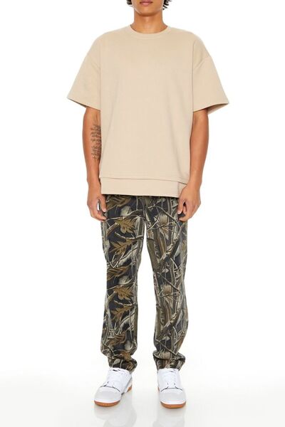 Forever 21 Slim-Fit Yaprak Desenli Pantolon