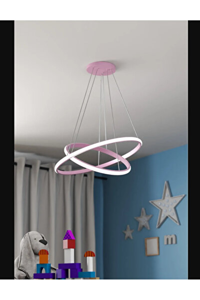 Lambadar İkili Halka Model Sarkıt Modern Led Beyaz Işık Ultra Power Led Avize Salon Mutfak Oda Ledli Avize