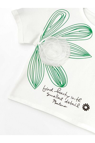 Little Star Girl's Embroidered Beauty Flower Blouse Size: 10 Years