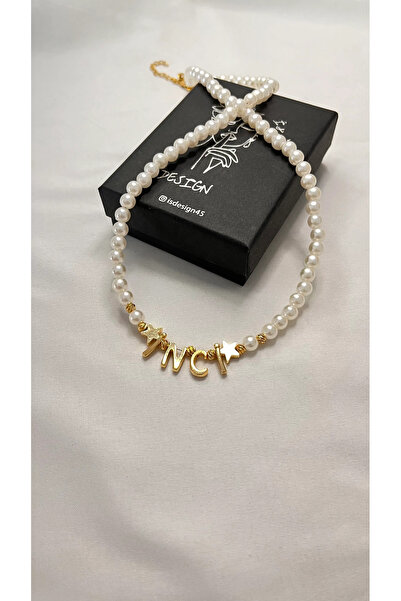 İS DESING İNCİ KOLYE İSİM DETAYLI