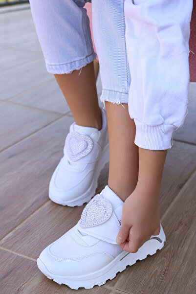 Mamito Ayakkabı Mdl 144 Heart Detailed Velcro Children's Sports Shoes