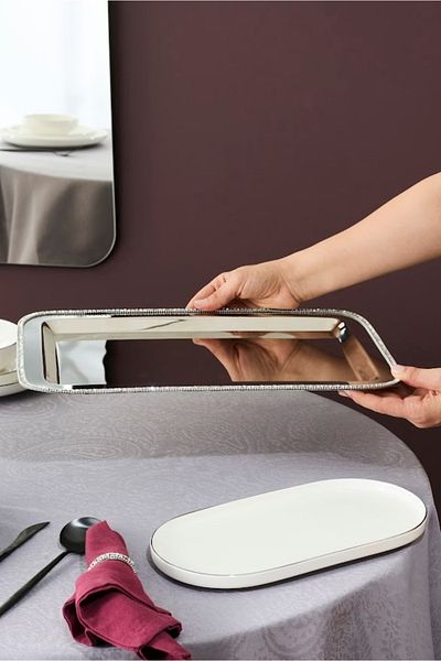 Karaca Home Majesty Decorative Tray Rectangular 42X29.5 cm