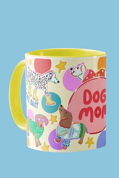 Hello Melody Design Mug "DOG MOM" from Hello Melody mug series - Original design digital printing mug 9.5x8 cm