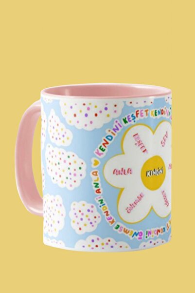 Hello Melody Design Kupa Serisinden "PAPATYA" Kupa - Özgün Tasarımlı Dijital Baskı Kupa 9.5x8 Cm