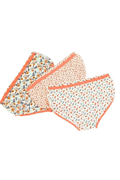 MYS GRUP TEKSTİL Chiloți hipster înalți din bumbac, 3 piese, cu modele mixte (11572 CLEAR)