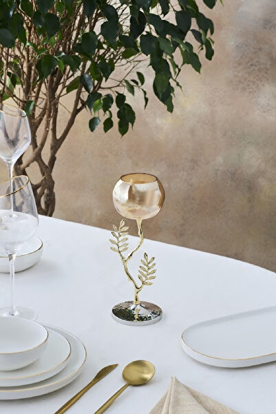 Karaca New Year Yılbaşı Carmenta Cam Mumluk 10x9x26 cm