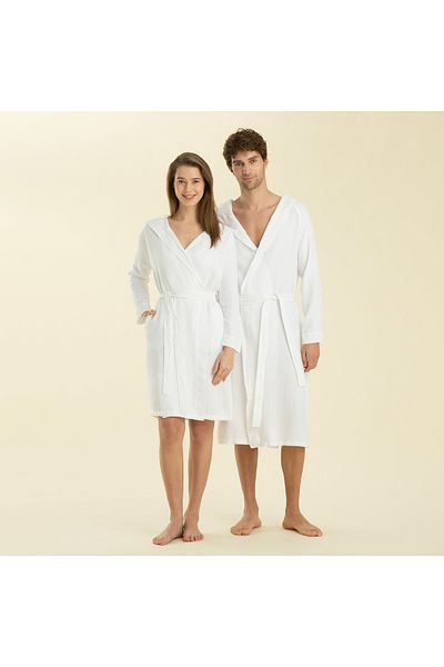Chakra Carra Bathrobe White