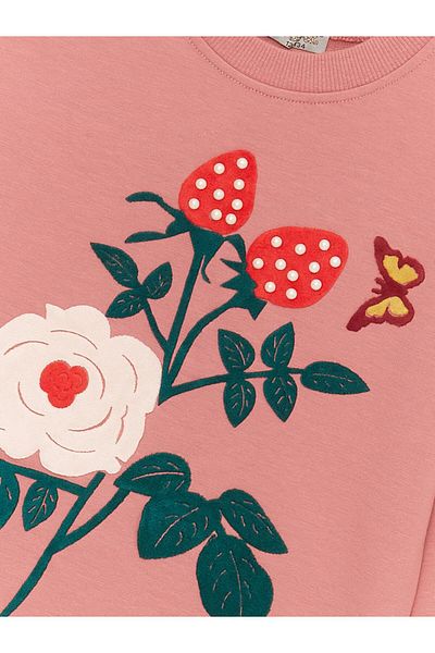 Little Star Girl's Rose Embroidered SweatShirt