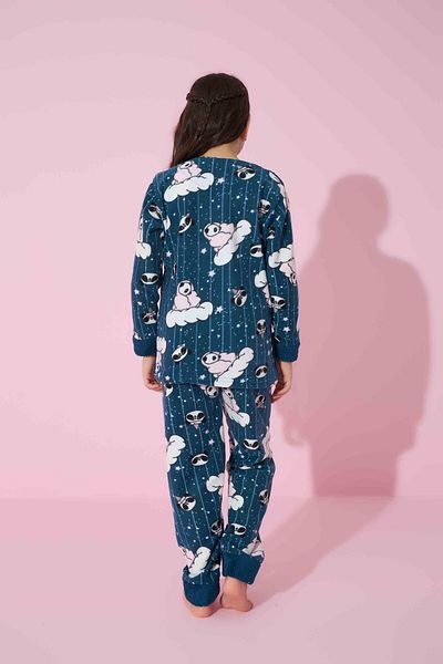 MEBA Girl's Wellsoft Plush Fleece Pajama Set with Sleeping Band