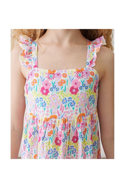 CİCHLİD Girl's Flower Patterned Poplin Dress