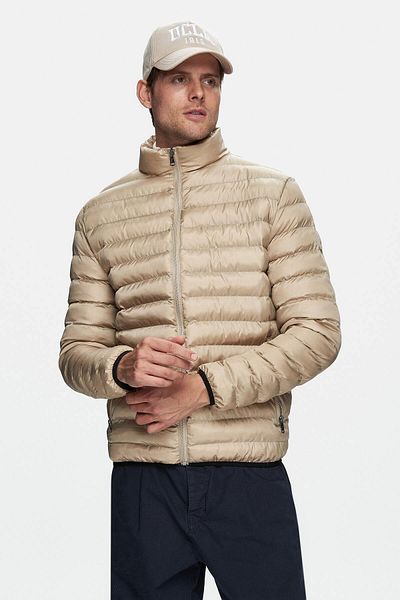 UCLA Northwin Dark Beige Zippered and Pocketed Polyester Standard Fit Men's Coat