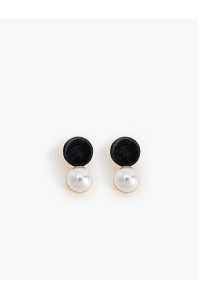 Koton Geometric Steel Mixed Pearl Earrings