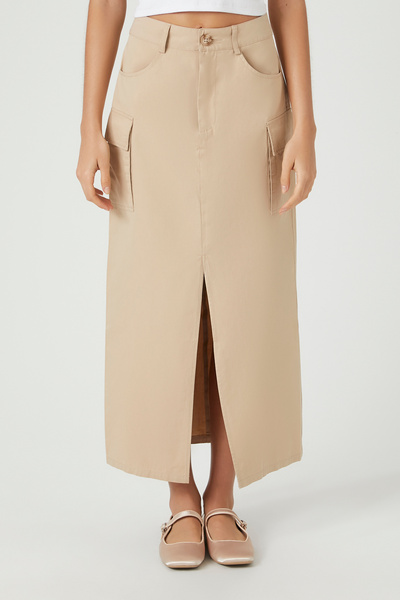 Forever 21 Twill Kargo Maxi Etek