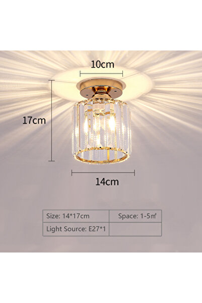 Choice مصباح سقف دائري ذهبي من الكريستال IRALAN، مصباح ممر، مصباح سقف، مصباح ممر شرفة فاخر، مصباح منزلي