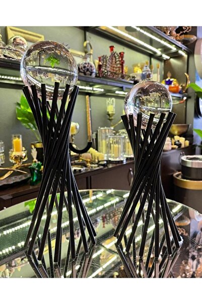 DECOOR MALL 2'li Burgulu Modelimiz Siyah,dekoratif Burmalı Çapraz