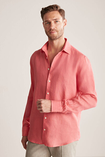 Hemington Dusty Rose Pure Linen Sports Shirt