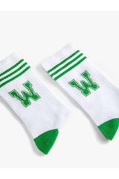 Koton College Socket Socks Embroidered