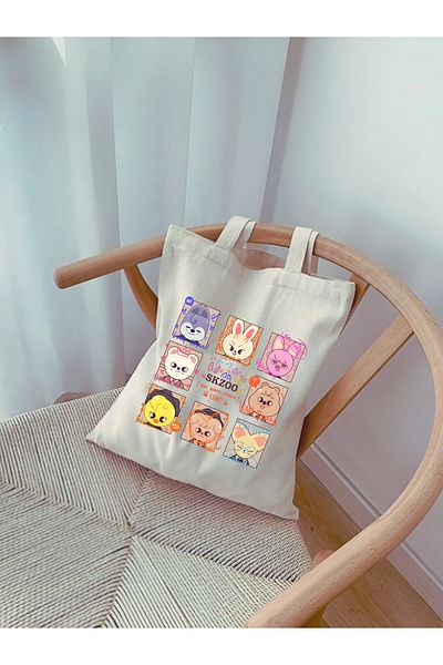 Cemira Stray Kids Skzoo Stay Tote - Thick and Cloth Detailed Shoulder Bag