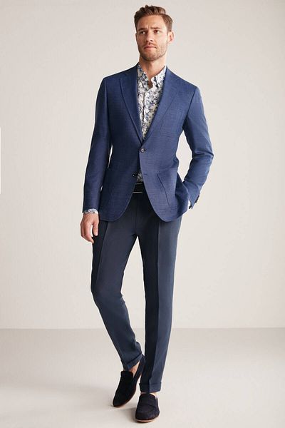 Hemington Linen-Silk Blend Navy Blue Summer Blazer Jacket