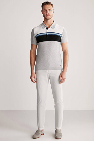 Hemington Stripe Pattern Light Gray Knitwear Polo
